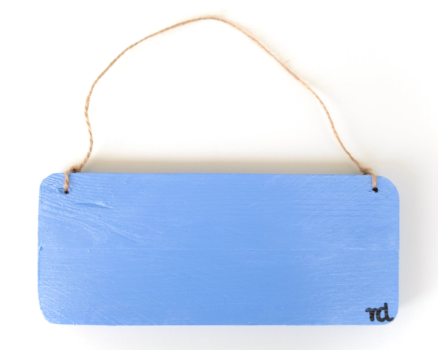 Einzigartiges Dekoschild aus Holz mit insprierendem Zitat in blau